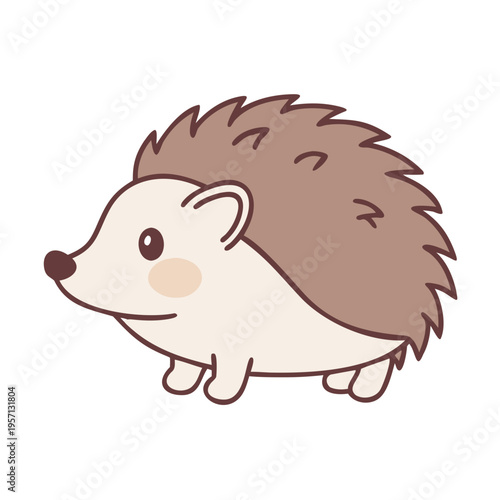 A cute pink pig and a funny little mouse star in this cartoon vector illustration featuring a wild nature design and artistic animal drawings