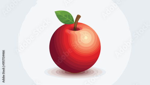 Red Apple Icon Vector Graphic - Healthy Food & Diet Design Element