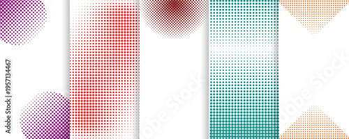 abstract halftone white background set in three colors