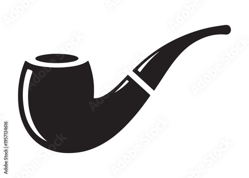 smoking pipe logo silhouette vector, tobacco smoking pipe logo silhouette illustration, cigarette smoking pipe logo vector, wooden smoking pipe logo silhouette design on white background