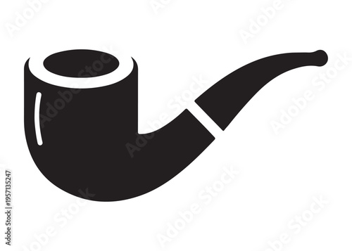 smoking pipe logo silhouette vector, tobacco smoking pipe logo silhouette illustration, cigarette smoking pipe logo vector, wooden smoking pipe logo silhouette design on white background