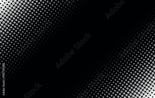 dark grey halftone and grunge pattern. Retro comic gradient background. dark grey dotted texture overlay. Cartoon pop art faded gradient pattern. backdrop for poster, banner, advertisement, event