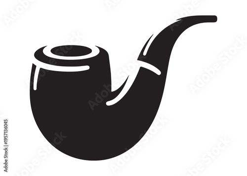 smoking pipe logo silhouette vector, tobacco smoking pipe logo silhouette illustration, cigarette smoking pipe logo vector, wooden smoking pipe logo silhouette design on white background