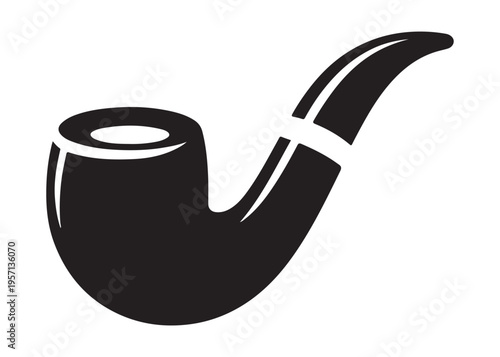 smoking pipe logo silhouette vector, tobacco smoking pipe logo silhouette illustration, cigarette smoking pipe logo vector, wooden smoking pipe logo silhouette design on white background