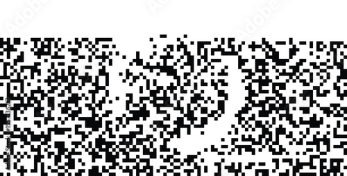 Abstract digital pattern with black and white pixelated noise