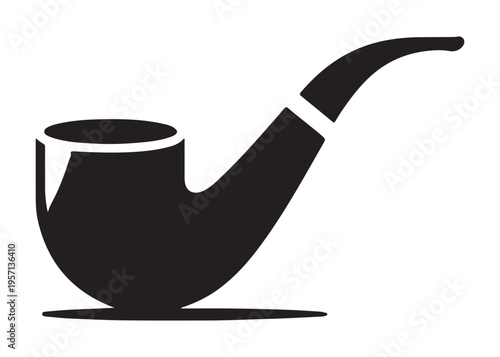 smoking pipe logo silhouette vector, tobacco smoking pipe logo silhouette illustration, cigarette smoking pipe logo vector, wooden smoking pipe logo silhouette design on white background