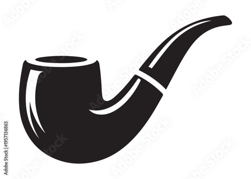 smoking pipe logo silhouette vector, tobacco smoking pipe logo silhouette illustration, cigarette smoking pipe logo vector, wooden smoking pipe logo silhouette design on white background