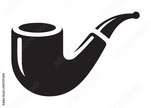 smoking pipe logo silhouette vector, tobacco smoking pipe logo silhouette illustration, cigarette smoking pipe logo vector, wooden smoking pipe logo silhouette design on white background