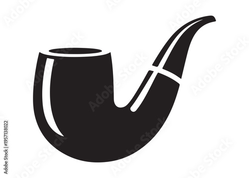 smoking pipe logo silhouette vector, tobacco smoking pipe logo silhouette illustration, cigarette smoking pipe logo vector, wooden smoking pipe logo silhouette design on white background