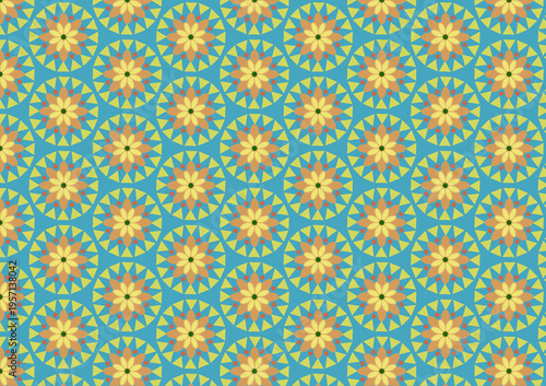 Colorful, seamless geometric pattern, beautiful floral abstract background