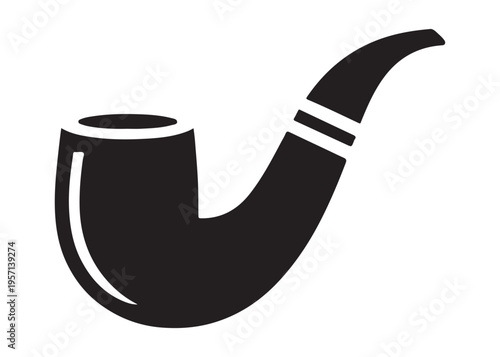 smoking pipe logo silhouette vector, tobacco smoking pipe logo silhouette illustration, cigarette smoking pipe logo vector, wooden smoking pipe logo silhouette design on white background