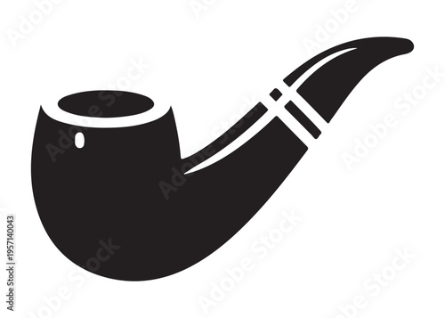 smoking pipe logo silhouette vector, tobacco smoking pipe logo silhouette illustration, cigarette smoking pipe logo vector, wooden smoking pipe logo silhouette design on white background