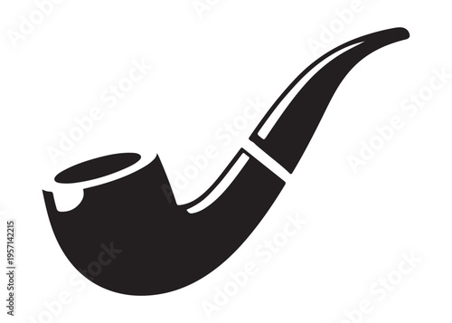 smoking pipe logo silhouette vector, tobacco smoking pipe logo silhouette illustration, cigarette smoking pipe logo vector, wooden smoking pipe logo silhouette design on white background