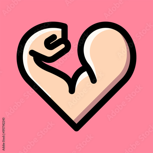 Muscular Arm Shape Illustration, Gym and Fitness Centre Concept Icon