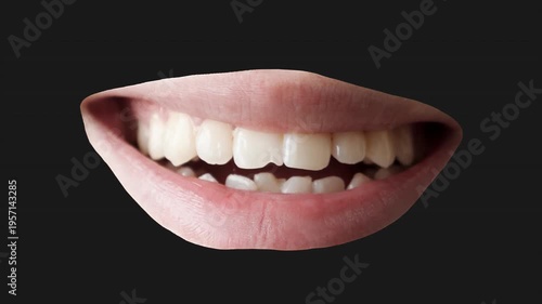 Photographic cut out mouth featuring a real stylised moving sequence with alpha for easy drag and drop.
