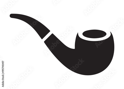smoking pipe logo silhouette vector, tobacco smoking pipe logo silhouette illustration, cigarette smoking pipe logo vector, wooden smoking pipe logo silhouette design on white background