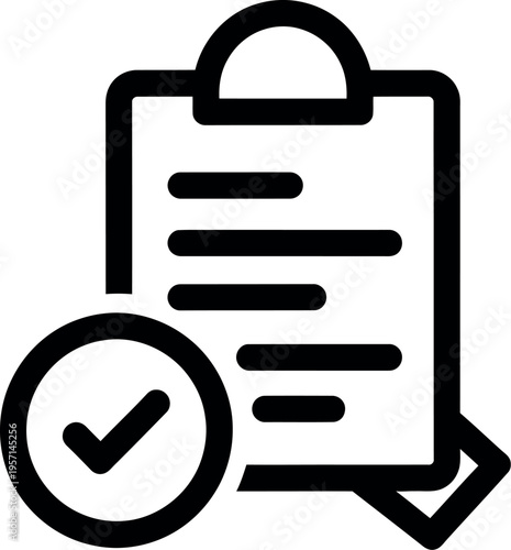 Checklist clipboard icon with checkmark