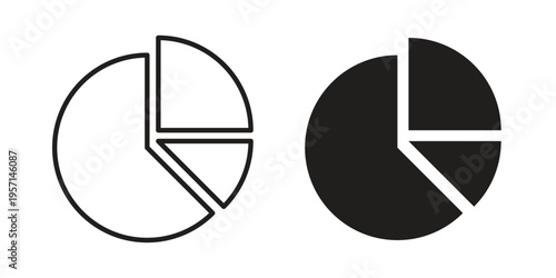 Pie chart icons simple design. Vector illustration for web ui