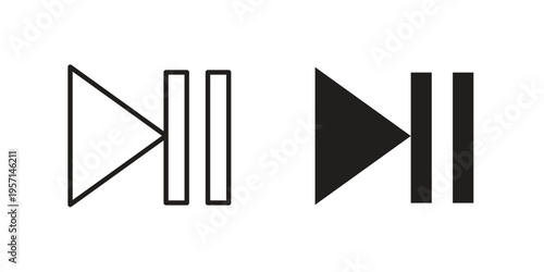 Play pause icons simple design. Vector illustration for web ui