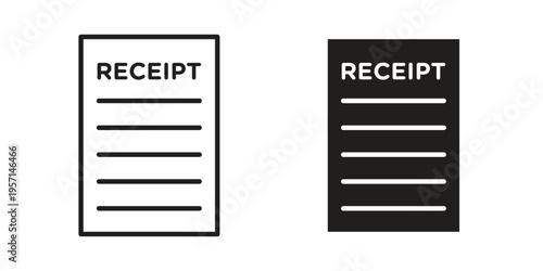 Receipt icons simple design. Vector illustration for web ui