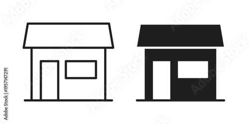 Store icons simple design. Vector illustration for web ui