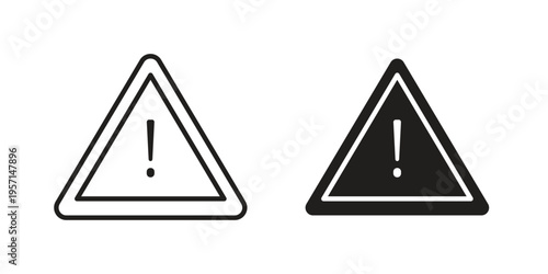 Warning icons simple design. Vector illustration for web ui