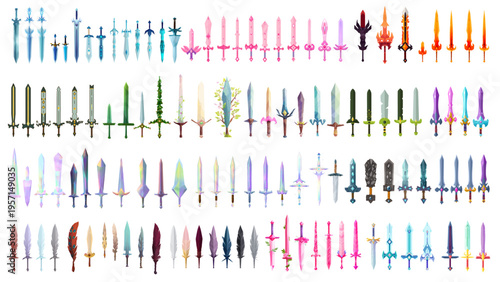Vector game.ready sword mega bundle, cartoon illustration style