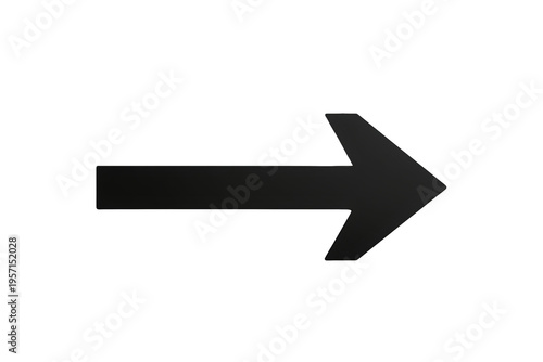 Black arrow pointer symbol indicating right direction, navigation, motion, progress, and next step with transparent background