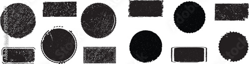 Grunge post Stamps Collection, Circles. Banners, Insignias , Logos, Icons, Labels and Badges Set . vector distress textures.blank shapes.
