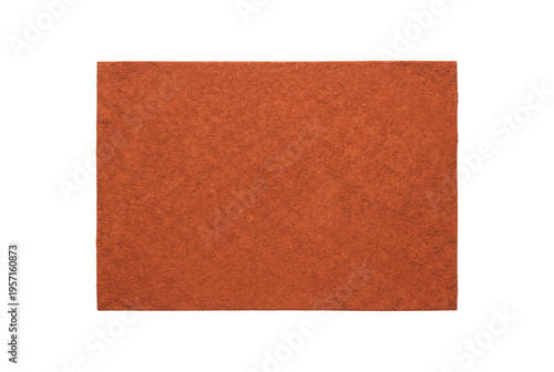 Red clay tennis court surface top view isolated. Dirt ground background.