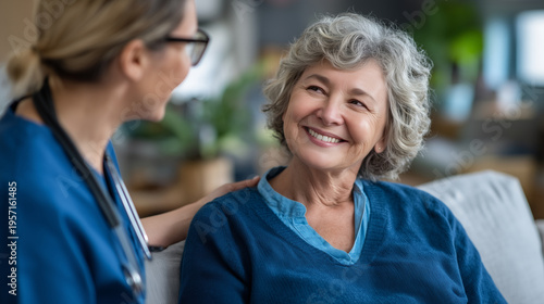 Palliative care physician having goals-of-care conversation with elderly patient in sunlit hospice room, mutual respect visible, patient autonomy centered, dignified healthcare par