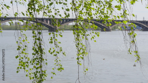 Valokuva Krasnoyarsk, Russia - May 17, 2025: The Kommunalny Bridge across the Yenisei River