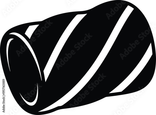 Silhouette of a sweet twisted marshmallow candy piece isolated vector illustration