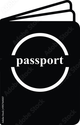 Silhouette of an international travel passport icon for tourism identity vector illustration