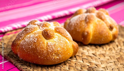 Pan de Muerto Sweet Bread for Day of the Dead Celebration.