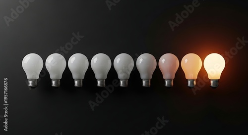 Illuminated bulb representing new ideas and solutions