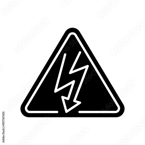 Free Download High Voltage Caution Icon Professional UI Symbol for Electrical Safety - GFXLoad