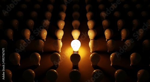 Brilliant idea shining brightly in the darkness