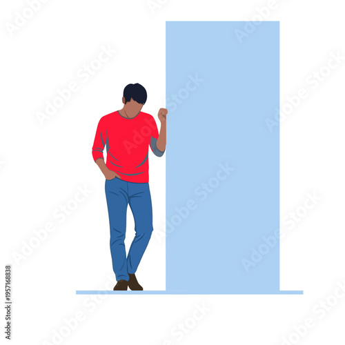 A man in stress anxiety failure loss confidence mental health recovery hope resilience, Vector and PNG