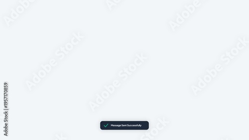 Digital User Interface Animation of Sending an Email with Loading Spinner and Success Toast