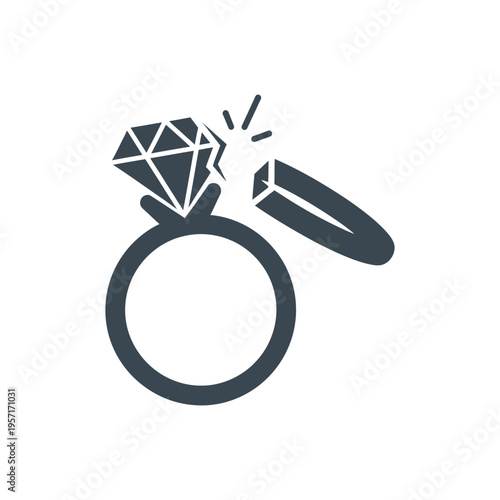 Icon of a diamond ring with an engagement ring and a wedding band.