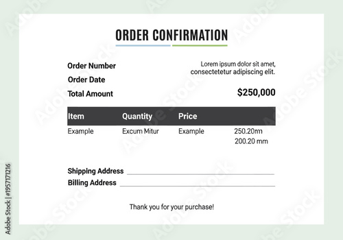 Businessman receives order confirmation document with total amount invoice