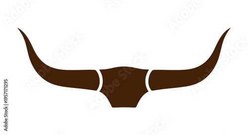 Simplified silhouette of a longhorn steer head with prominent horns.