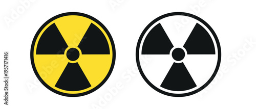 Radiation hazard sign. Symbol of radioactive threat alert
