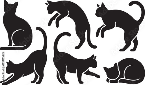 Black silhouette of four running horses in dynamic poses horse running horses animal silhouette isolated on white background