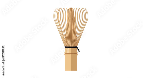 Traditional bamboo whisk used in Japanese tea ceremonies.