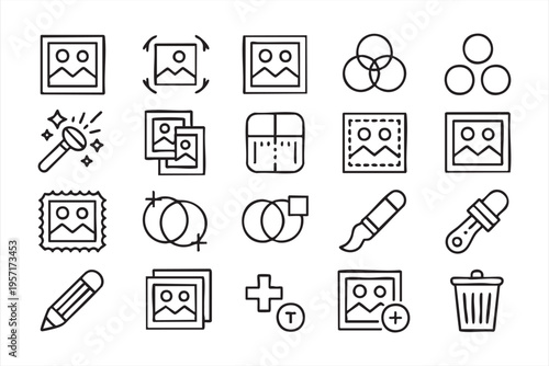 Minimal Image Editing Icon Pack for Creative Workflow and Apps
