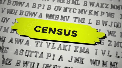 Census Title Font Change Animation With Yellow Highlighted Text