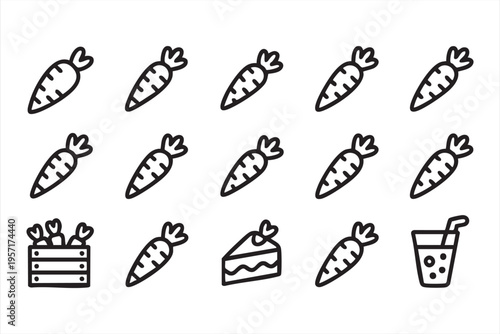 Carrot Symbols for Healthy Eating Cooking and Organic Agriculture
