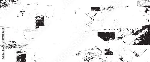 Distressed black and white grunge texture with scattered ink splatters and rough weathered marks